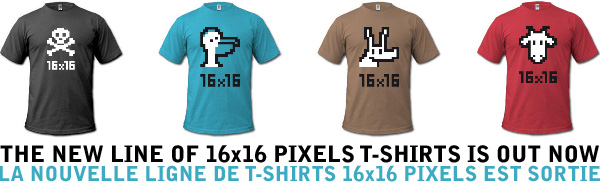 16x16 pixels t-shirts graphic design