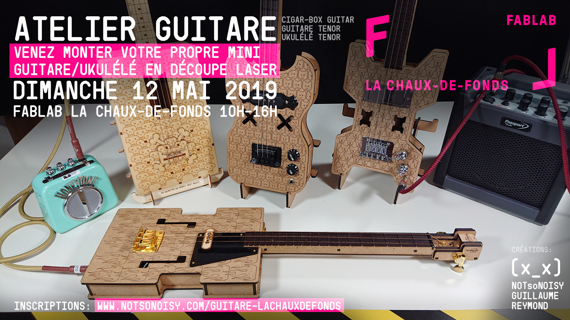 Atelier Fablab La Chaux-de-Fonds guitare/ukulélé DIY