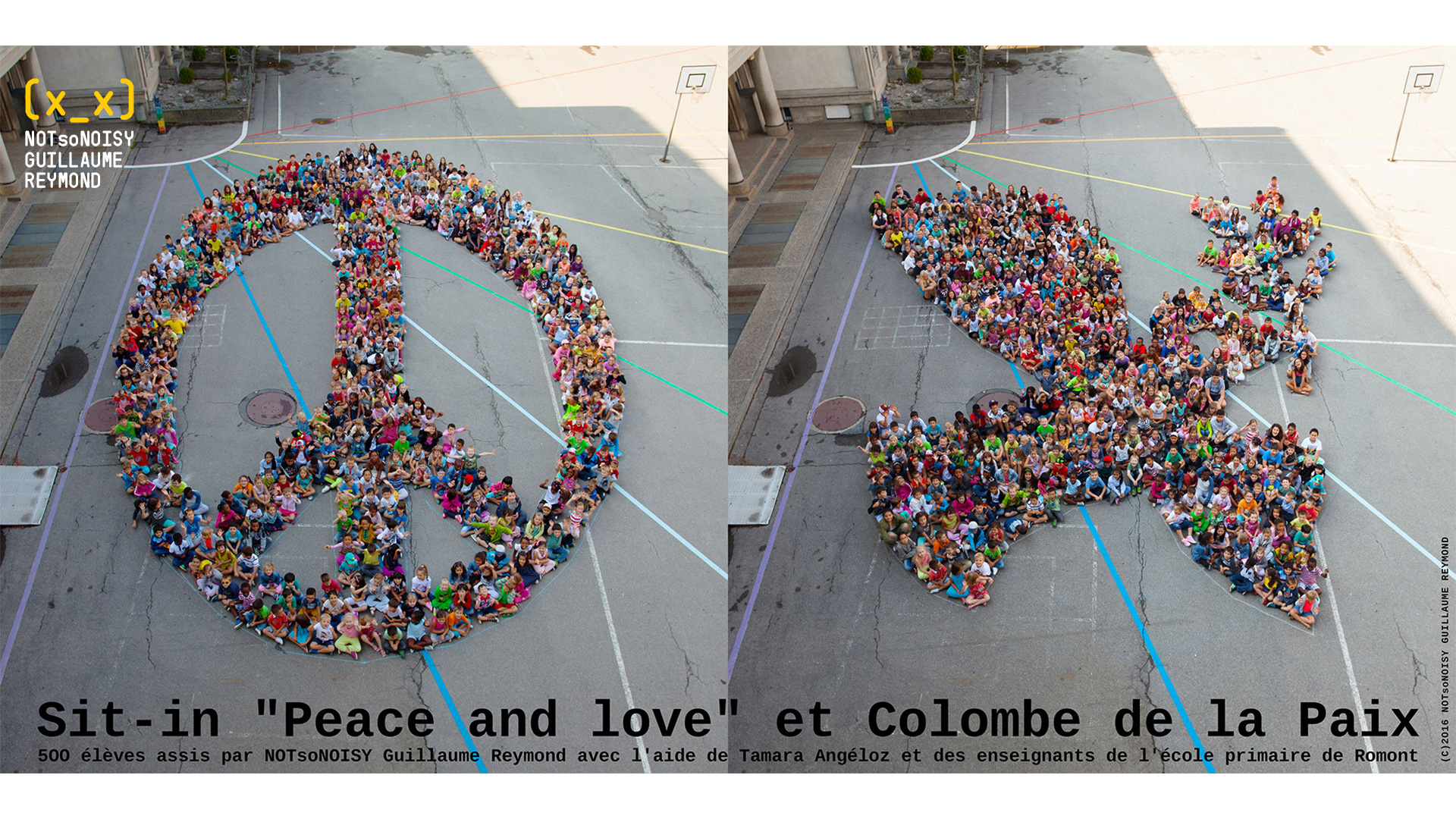 Peace sit-in human logos