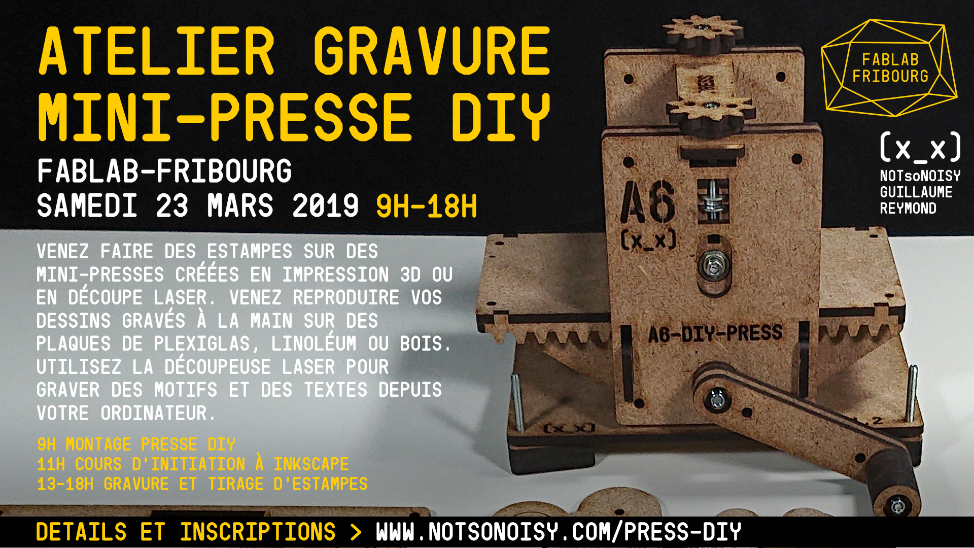 Atelier estampes sur mini-presses DIY