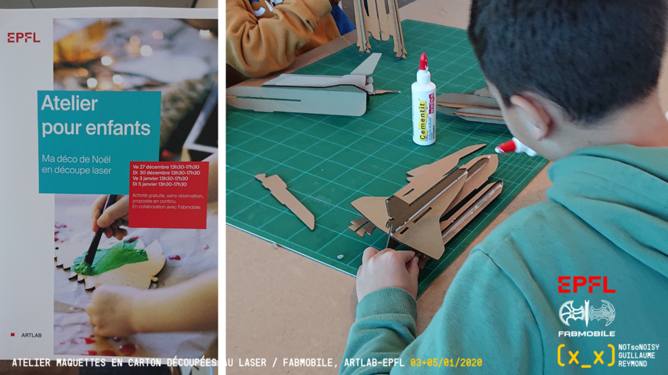 Atelier maquettes carton en découpe laser EPFL