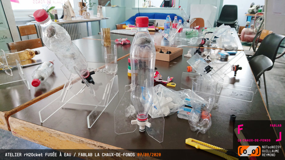 Atelier fusée à eau rH2Ocket au Fablab La Chaux-de-Fonds