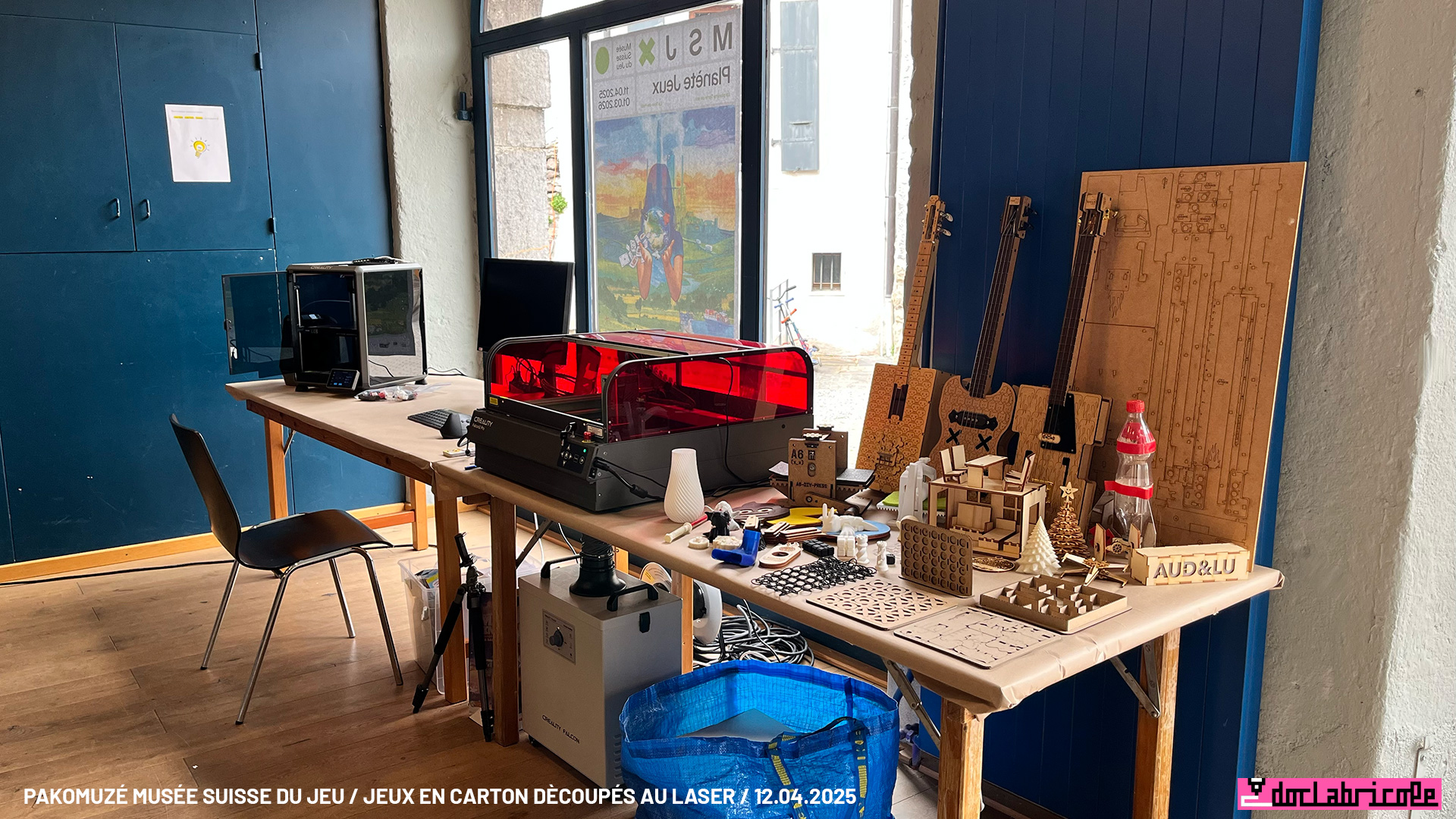 Atelier jeux en carton en découpe laser Pakomuzé au Musée suisse du Jeu
