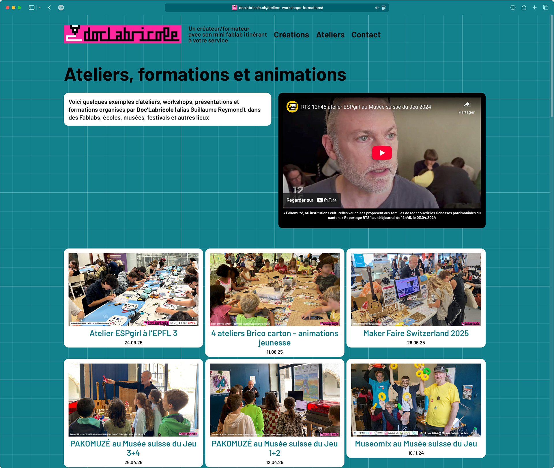 Toutes ces activités et créations numériques est maintenant regroupées sous le nom de Doc'Labricole, pour les différencier des performances et films artistiques